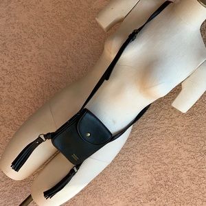 Roxy black leatherette crossbody tassel NWT